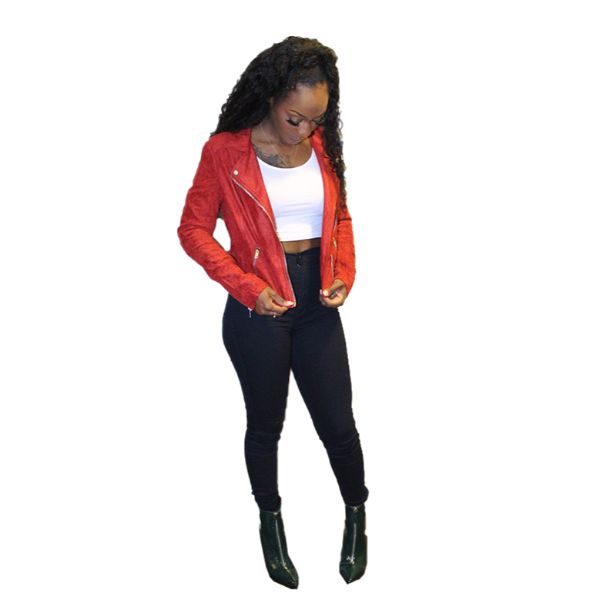 Rust Suede Moto Jacket